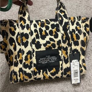 Marc Jacobs Black and Tan Animal Print Tote